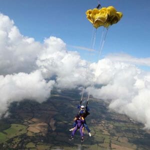 Shiree during tandem parachute jump